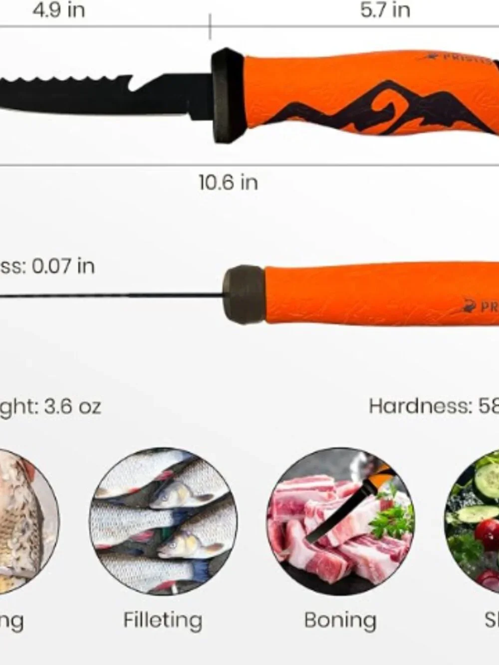 Pristis 5 inch Fillet Knife Stainless Steel Blade